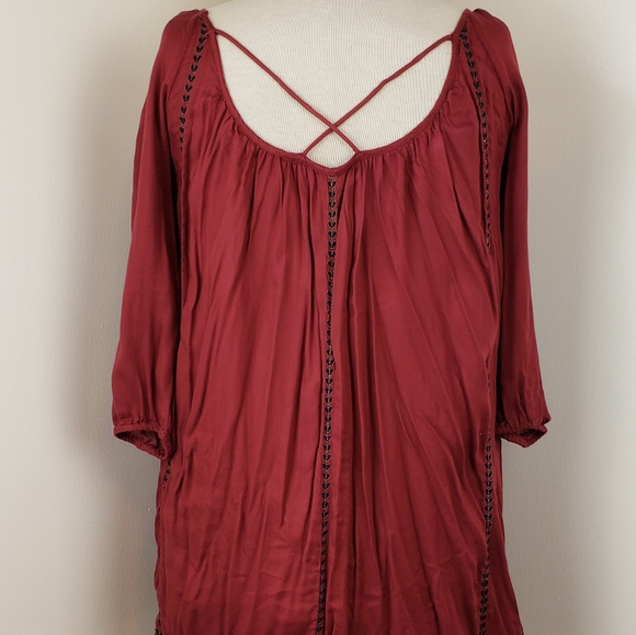 Zara Cranberry Boho Dress - Picture 3 of 5